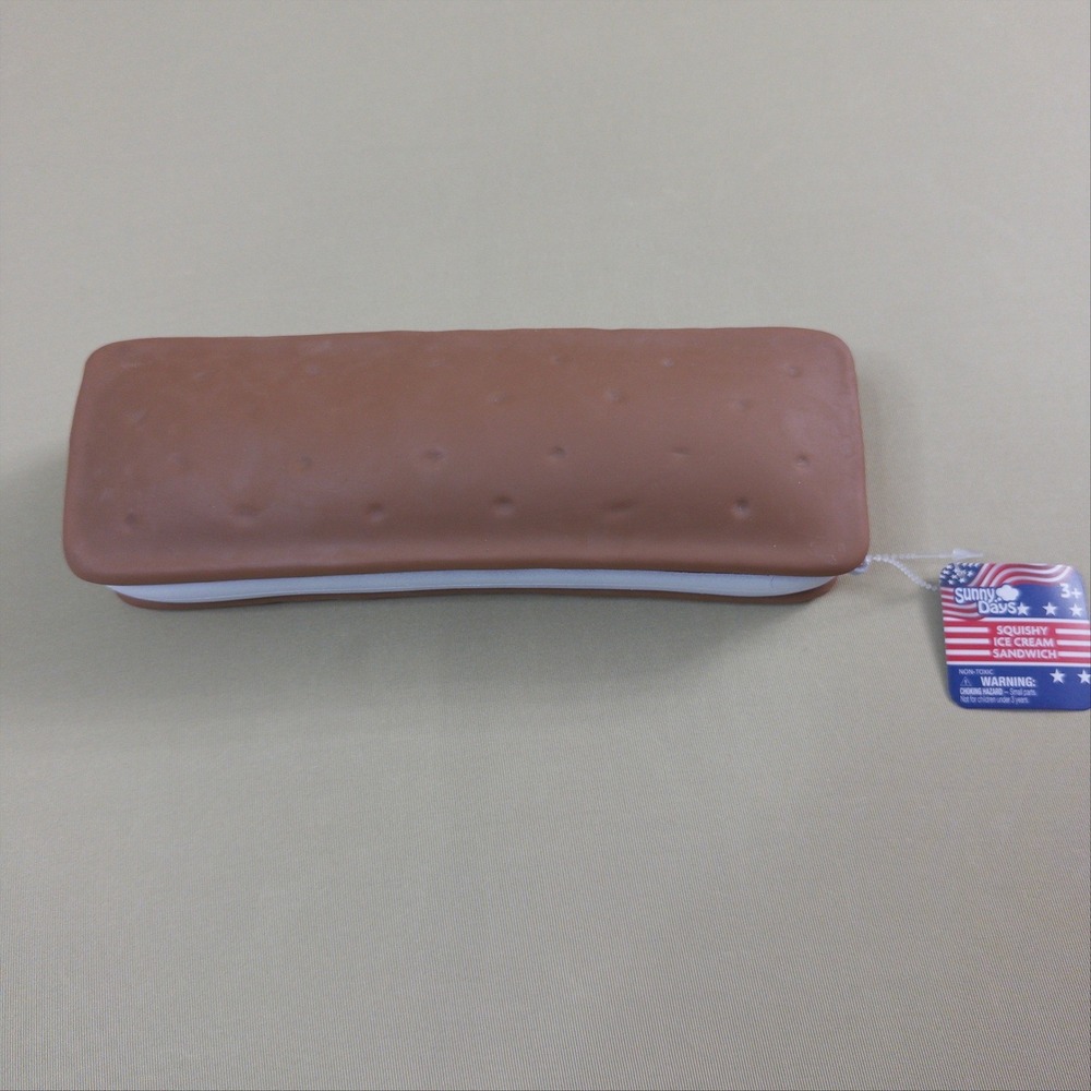 Sunny Days Squishy Ice Cream Sandwich Kids OS Brown‎ White NWT Sensory Toy